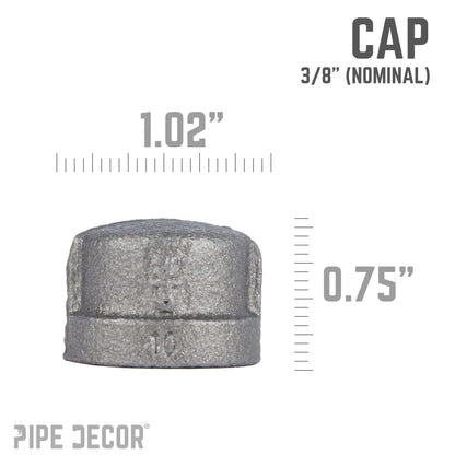 3/8 in. Black Cap PIPE DECOR