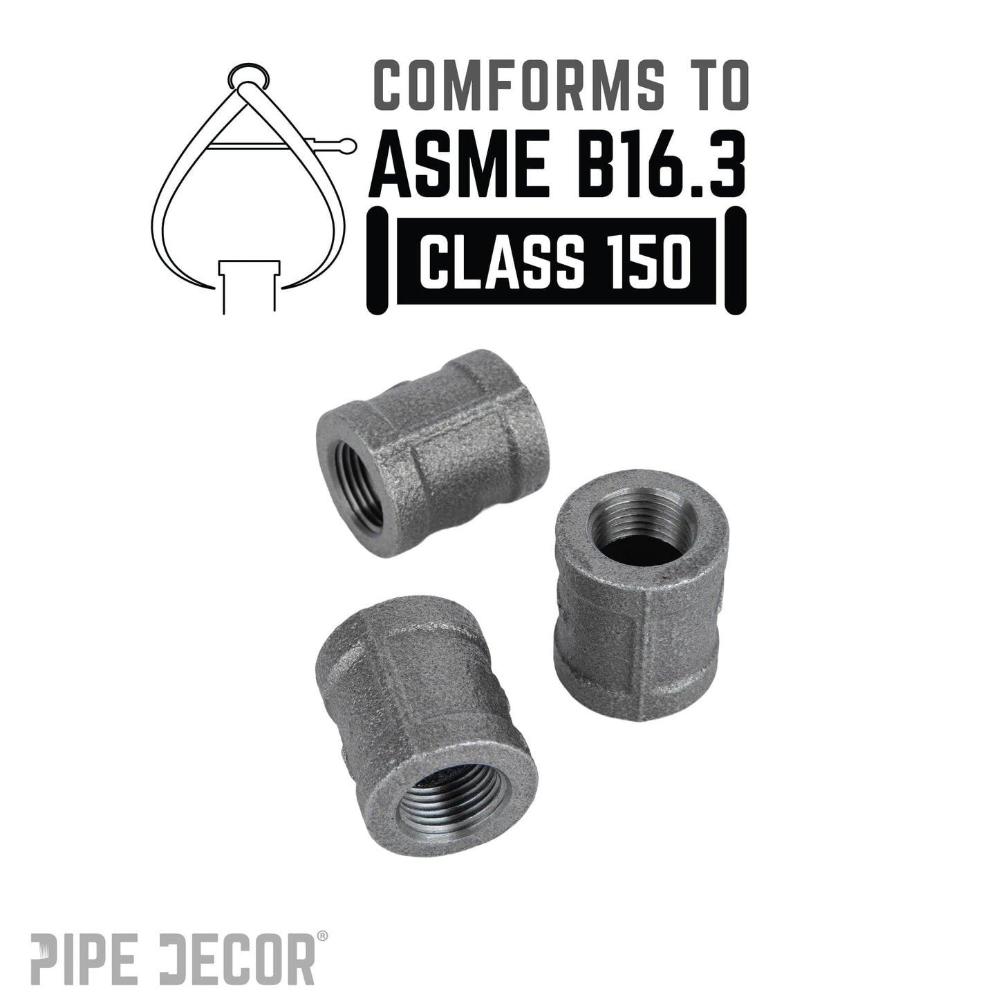 1/4 in. Black Coupling PIPE DECOR