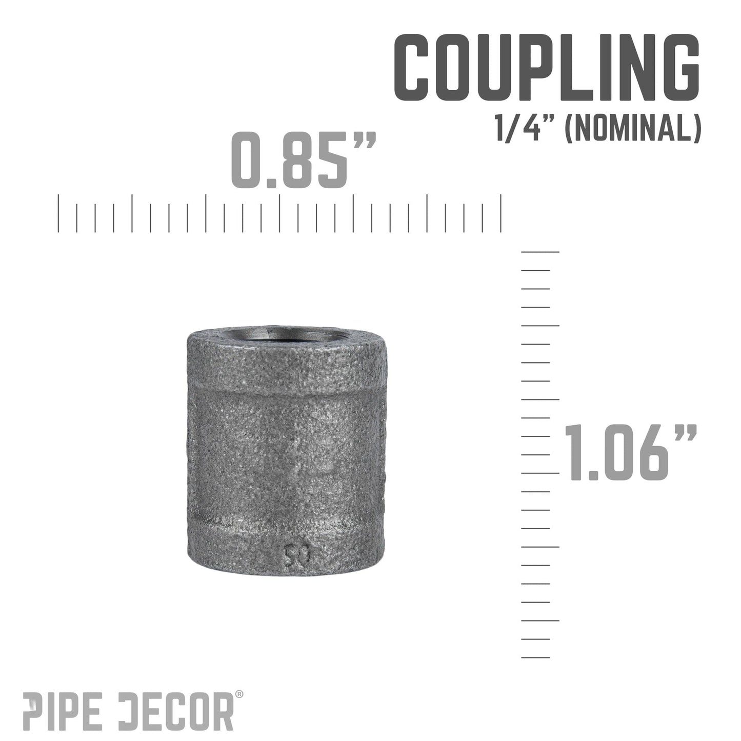 1/4 in. Black Coupling PIPE DECOR