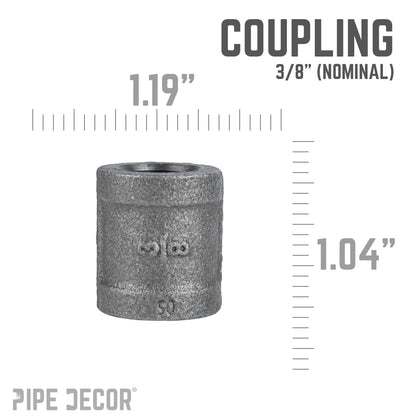 3/8 in. Black Coupling PIPE DECOR