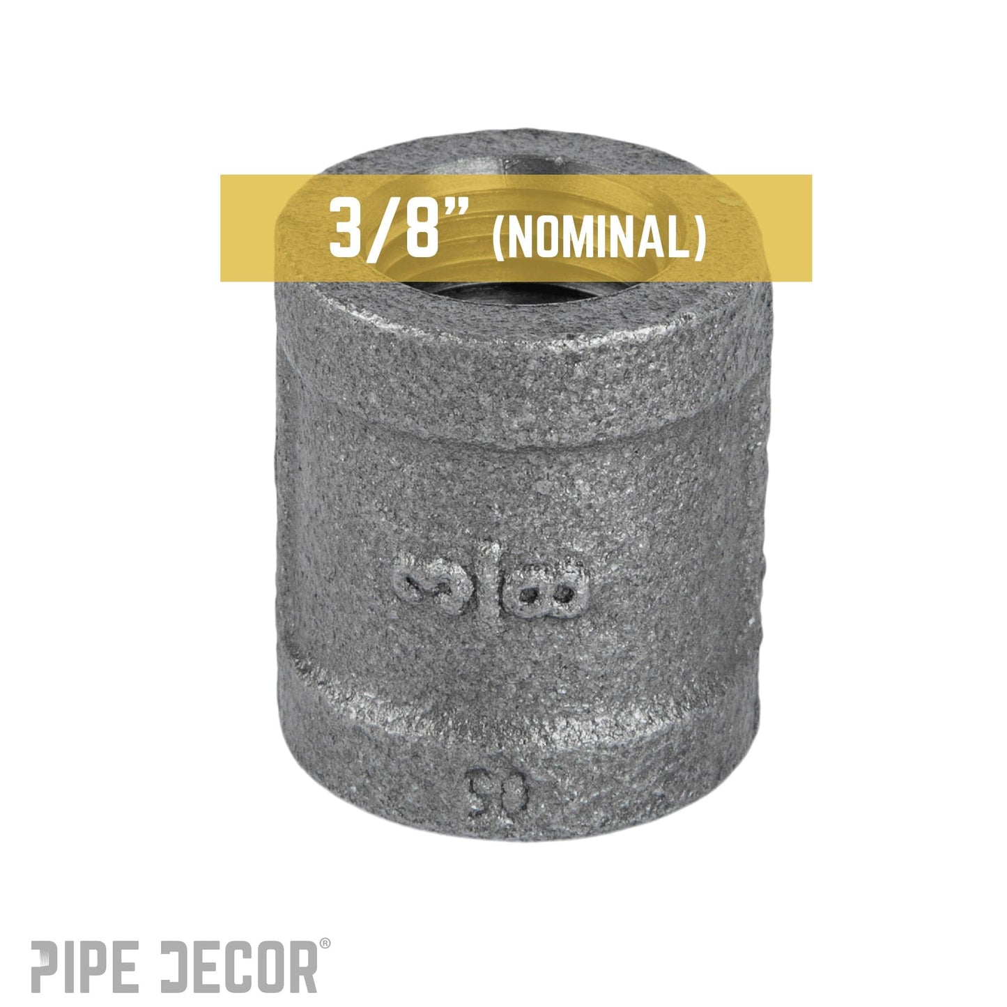 3/8 in. Black Coupling PIPE DECOR