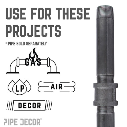 3/8 in. Black Coupling PIPE DECOR