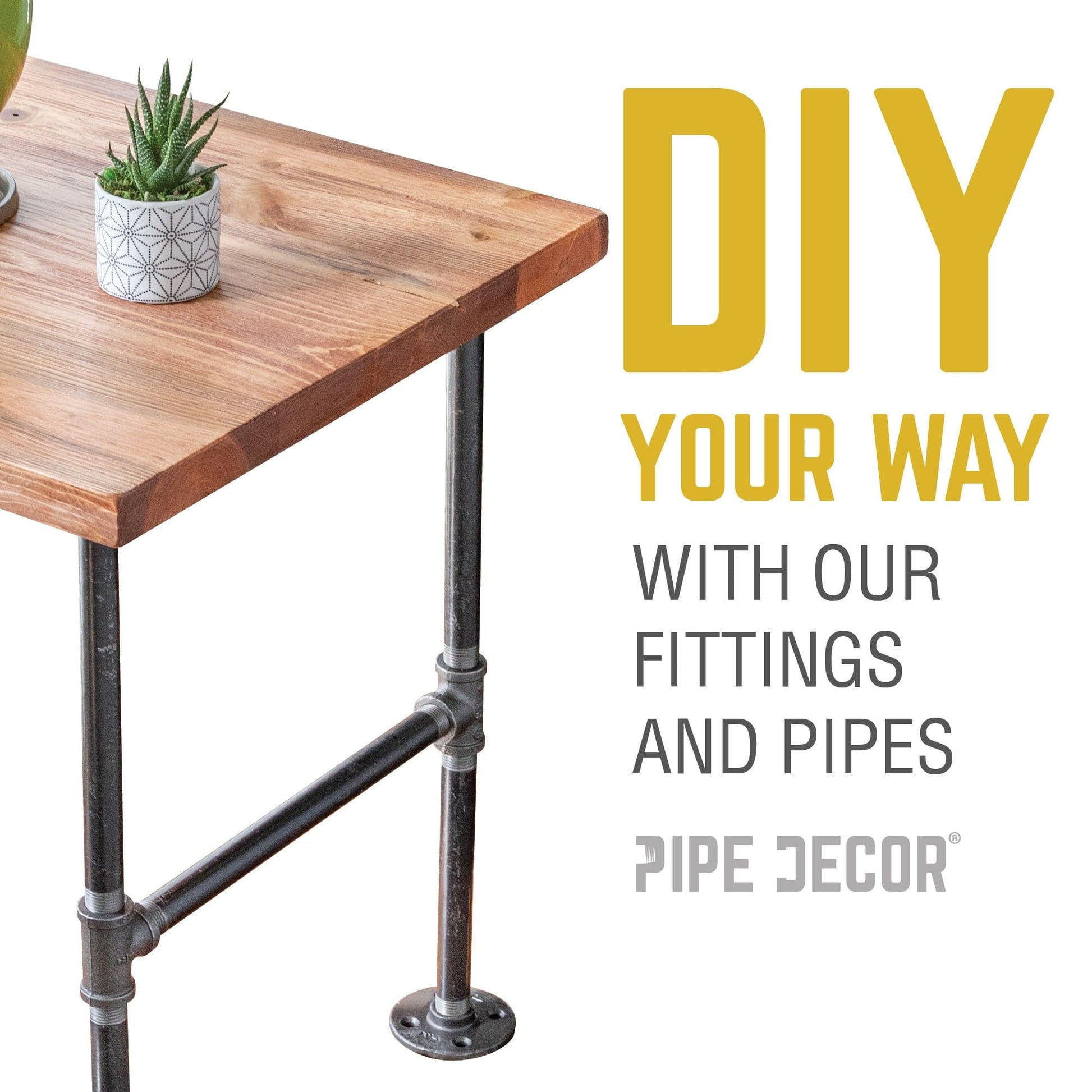 3/8 in. Black Coupling PIPE DECOR