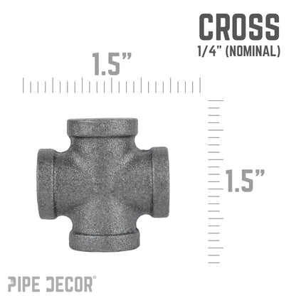 1/4 in. Black Cross PIPE DECOR