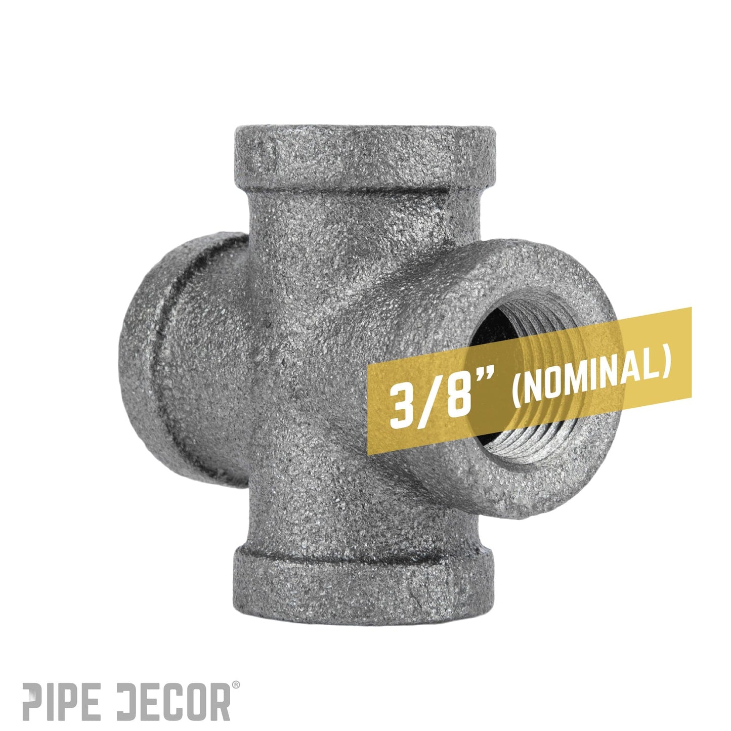 3/8 in. Black Cross PIPE DECOR