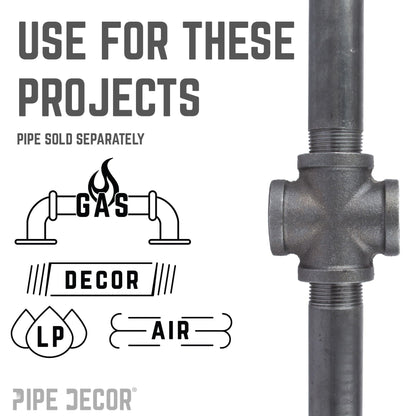 3/8 in. Black Cross PIPE DECOR