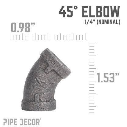 1/4 in. Black 45 Degree Elbow PIPE DECOR