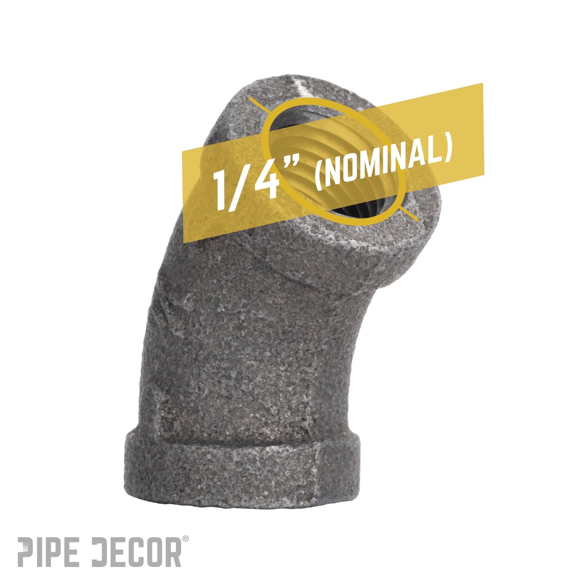 1/4 in. Black 45 Degree Elbow PIPE DECOR