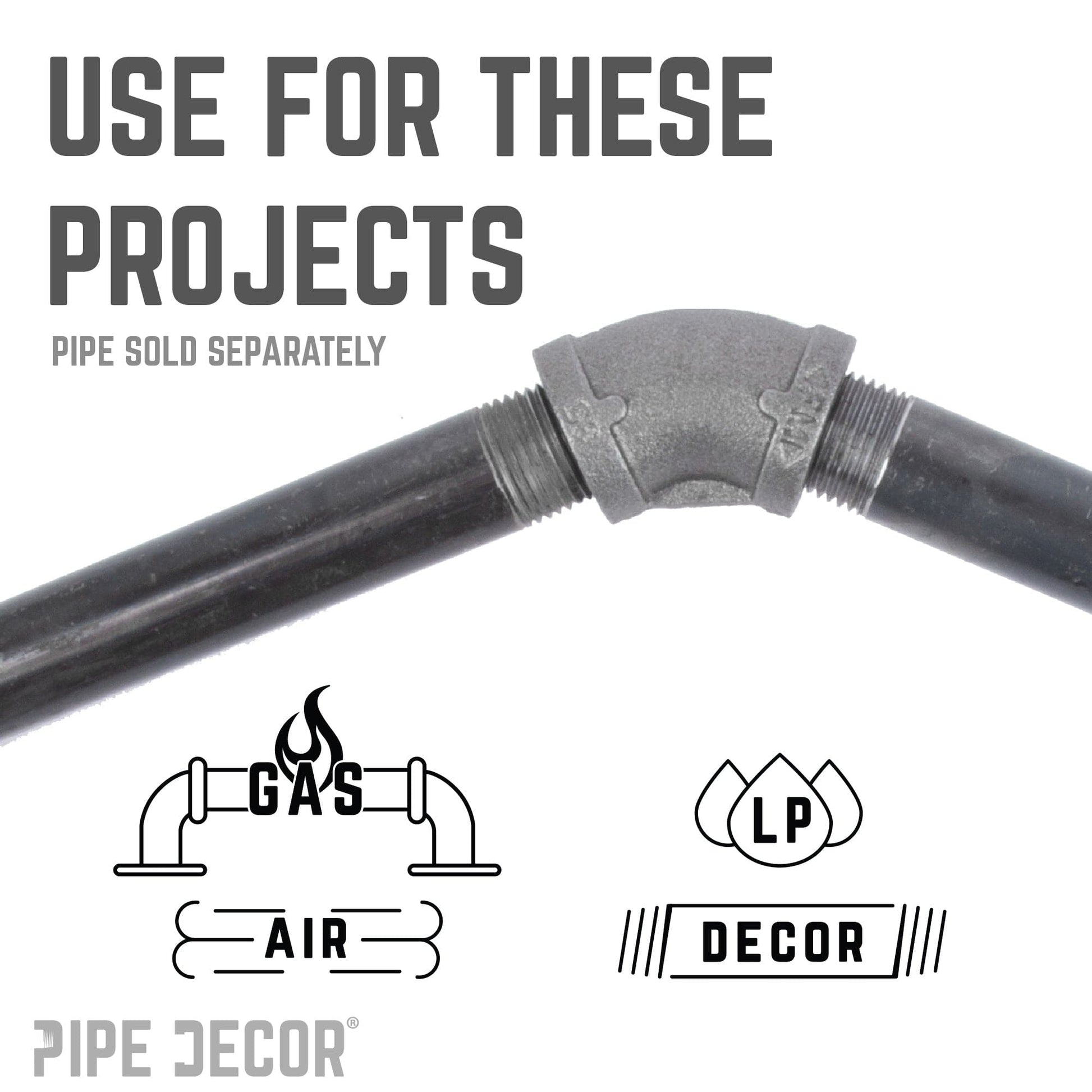 1/4 in. Black 45 Degree Elbow PIPE DECOR