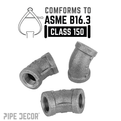 3/8 in. Black 45 Degree Elbow PIPE DECOR