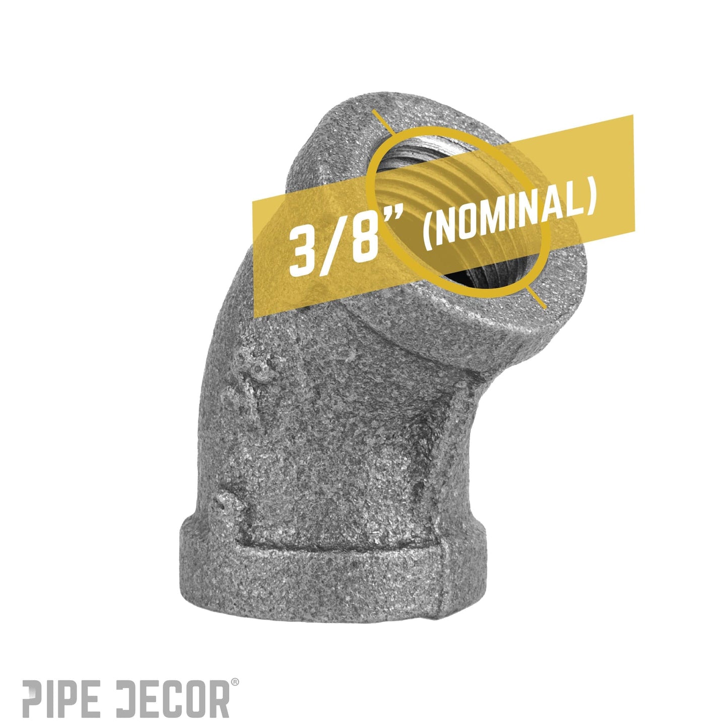 3/8 in. Black 45 Degree Elbow PIPE DECOR