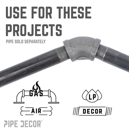 3/8 in. Black 45 Degree Elbow PIPE DECOR