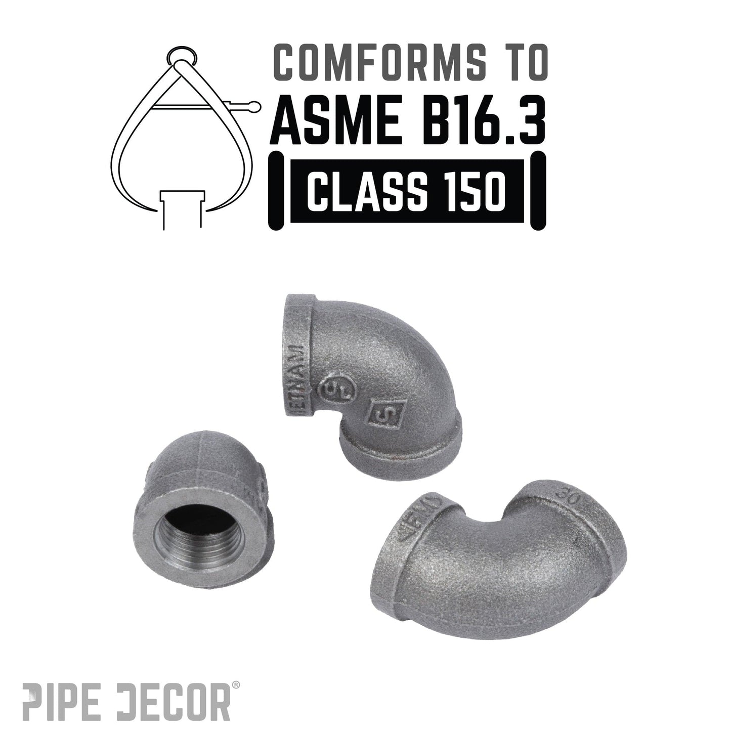 1/4 in. Black  90 Degree Elbow PIPE DECOR