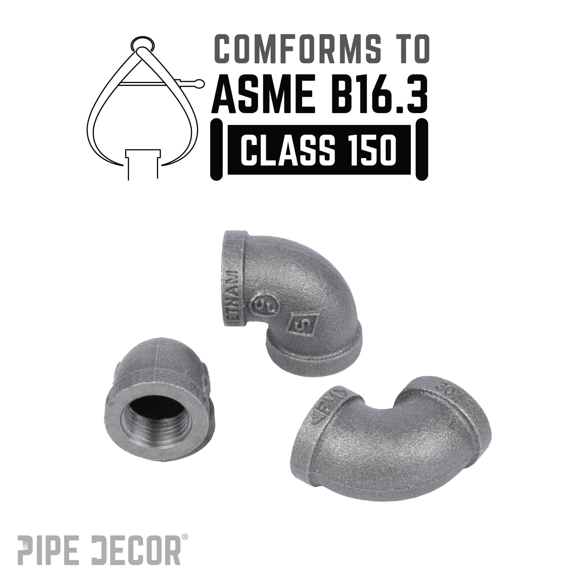 1/4 in. Black  90 Degree Elbow PIPE DECOR