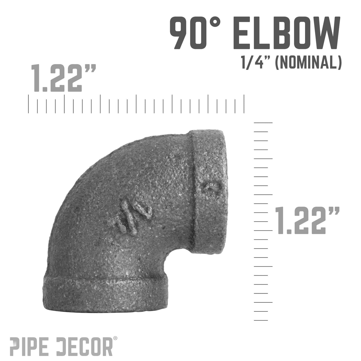 1/4 in. Black  90 Degree Elbow PIPE DECOR