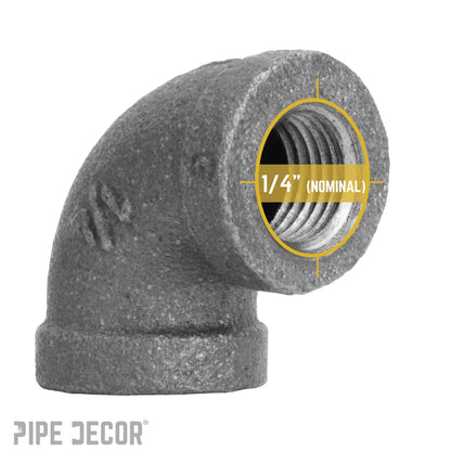 1/4 in. Black  90 Degree Elbow PIPE DECOR