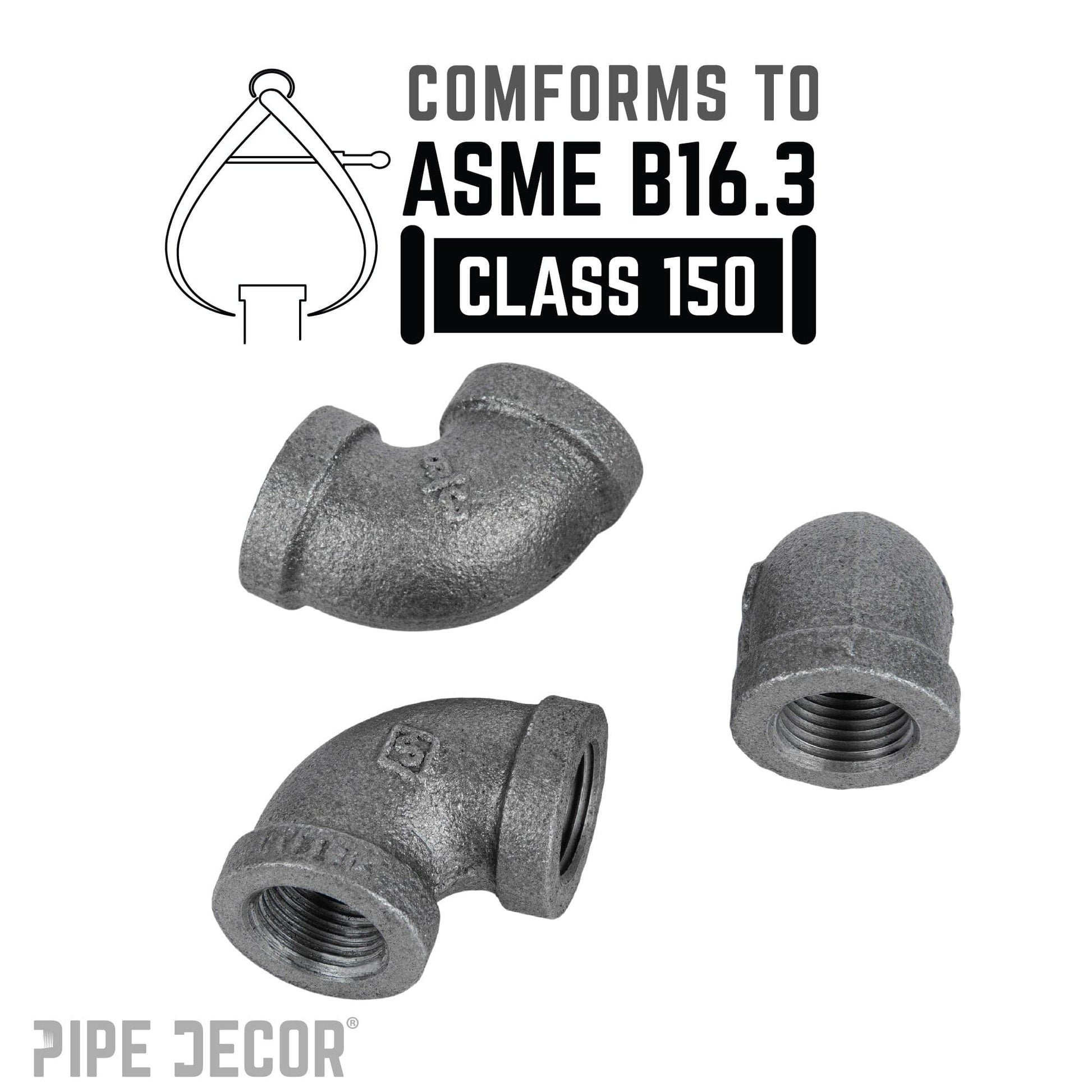 3/8 in. Black 90 Degree Elbow PIPE DECOR