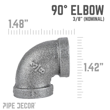 3/8 in. Black 90 Degree Elbow PIPE DECOR