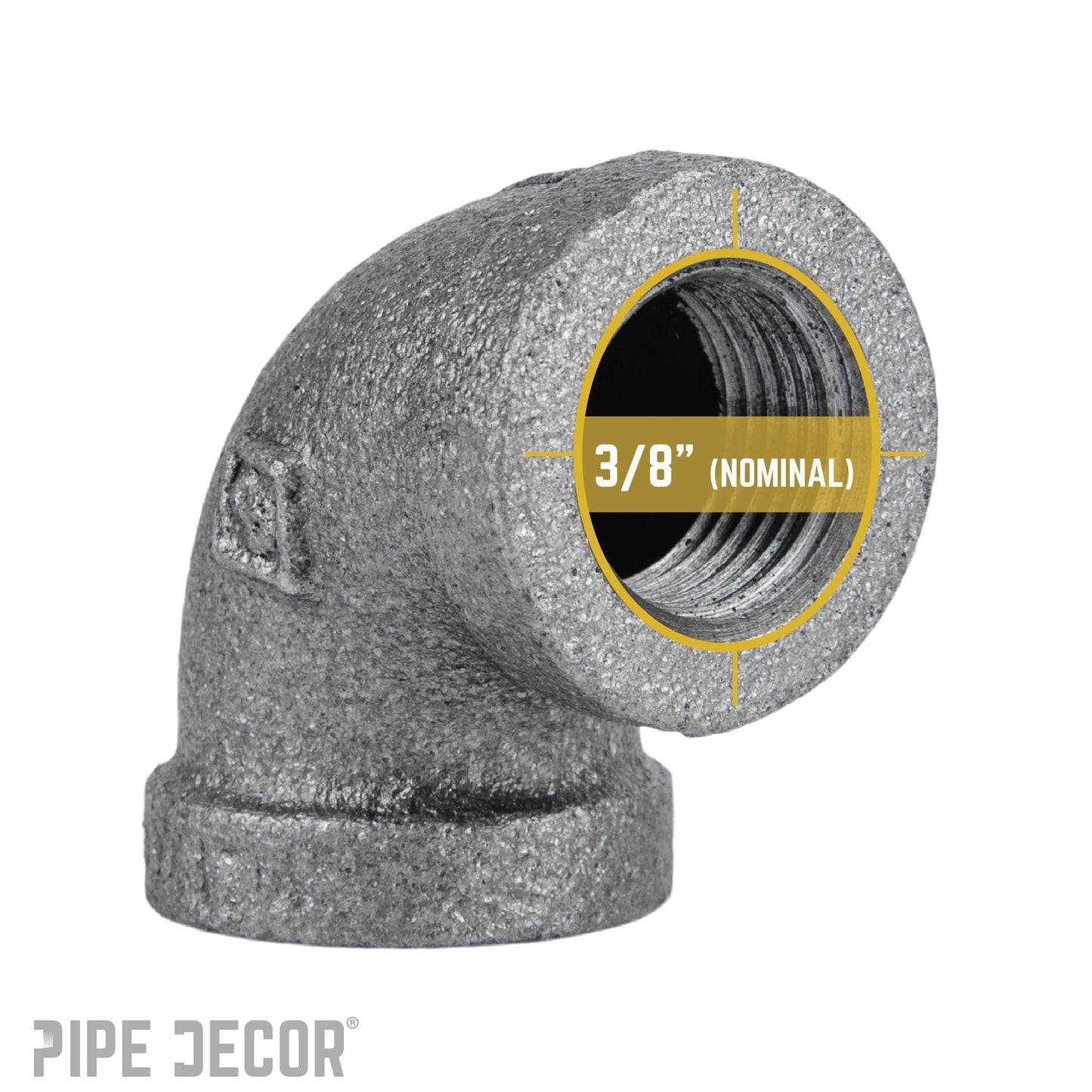 3/8 in. Black 90 Degree Elbow PIPE DECOR