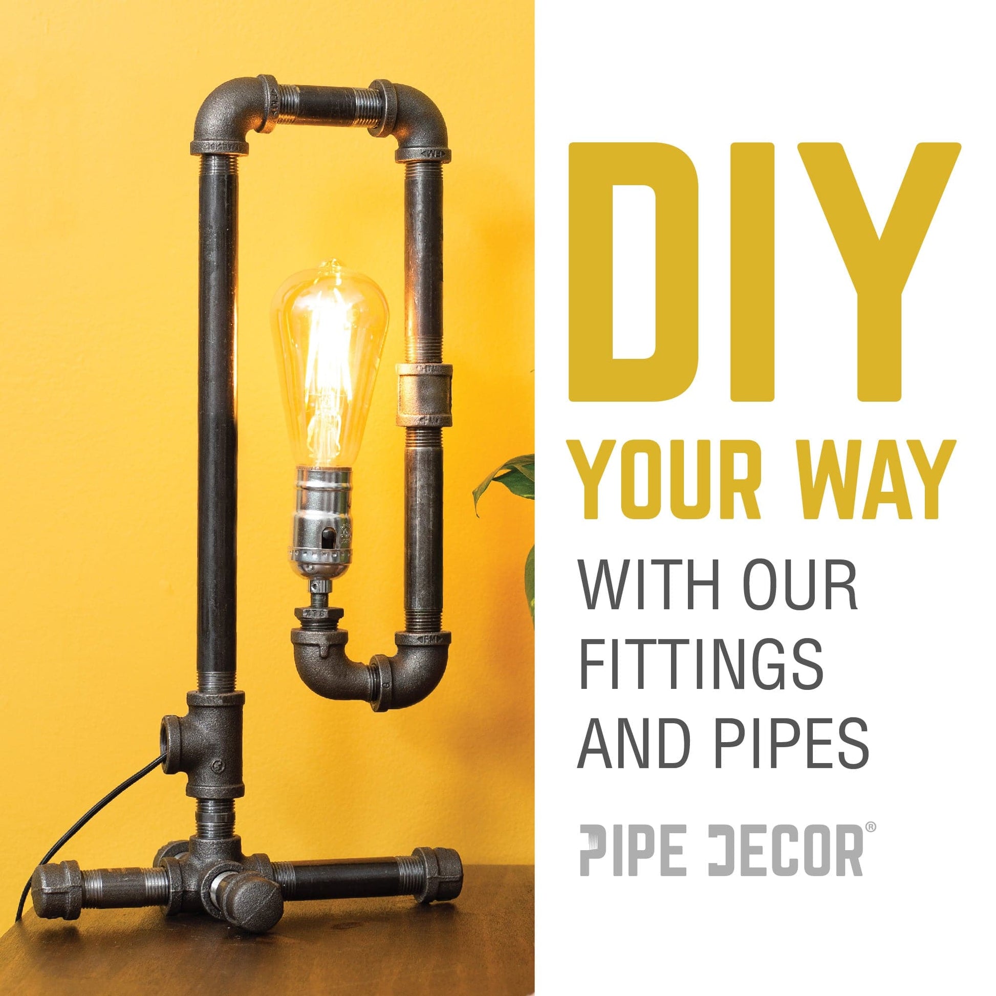 3/8 in. Black 90 Degree Elbow PIPE DECOR