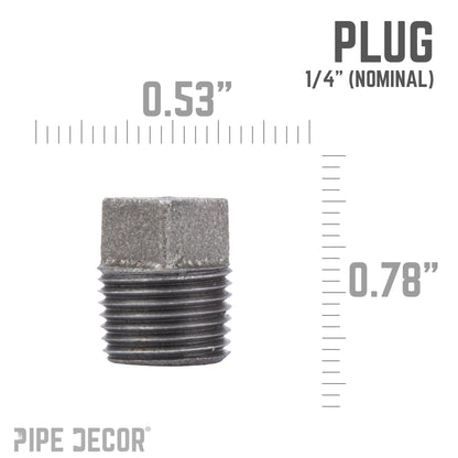 1/4 in. Black Plug PIPE DECOR
