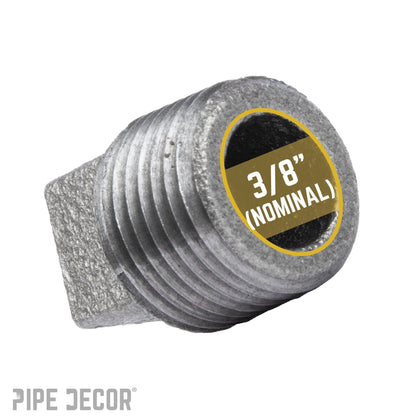 3/8 in. Black Plug PIPE DECOR