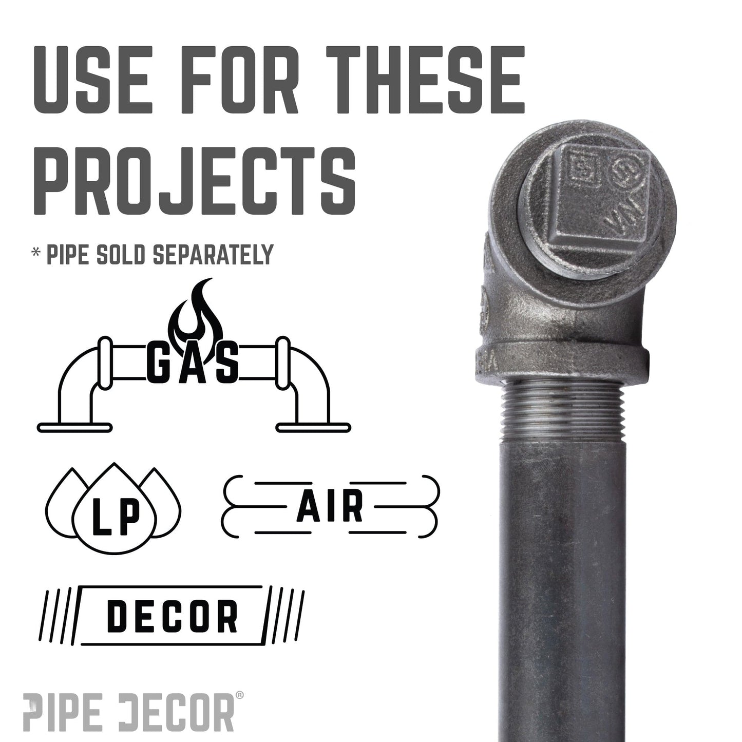 3/8 in. Black Plug PIPE DECOR