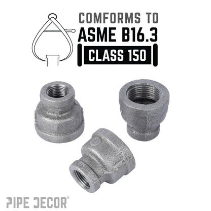 1 1/4 in. x 3/4 in. Black Reducing Coupling PIPE DECOR
