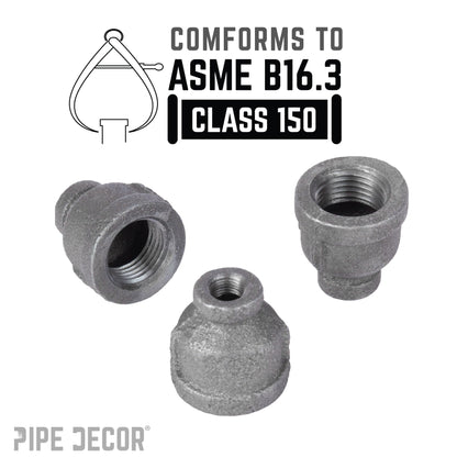 1/4 in. x 1/8 in. Black Reducing Coupling PIPE DECOR