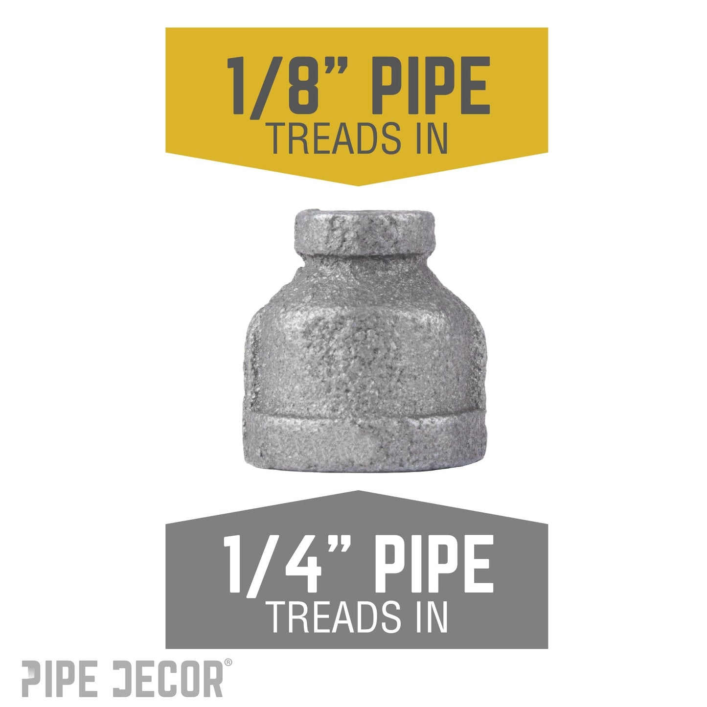 1/4 in. x 1/8 in. Black Reducing Coupling PIPE DECOR