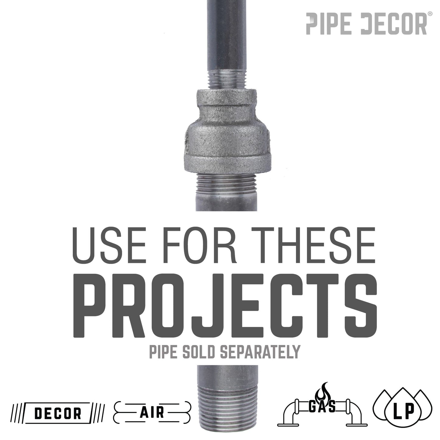 1/4 in. x 1/8 in. Black Reducing Coupling PIPE DECOR