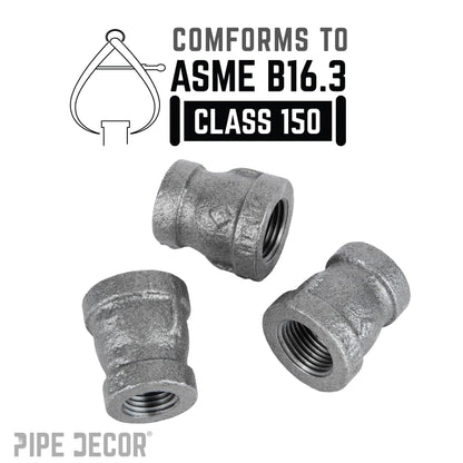 3/8 in. x 1/4 in. Black Reducing Coupling PIPE DECOR