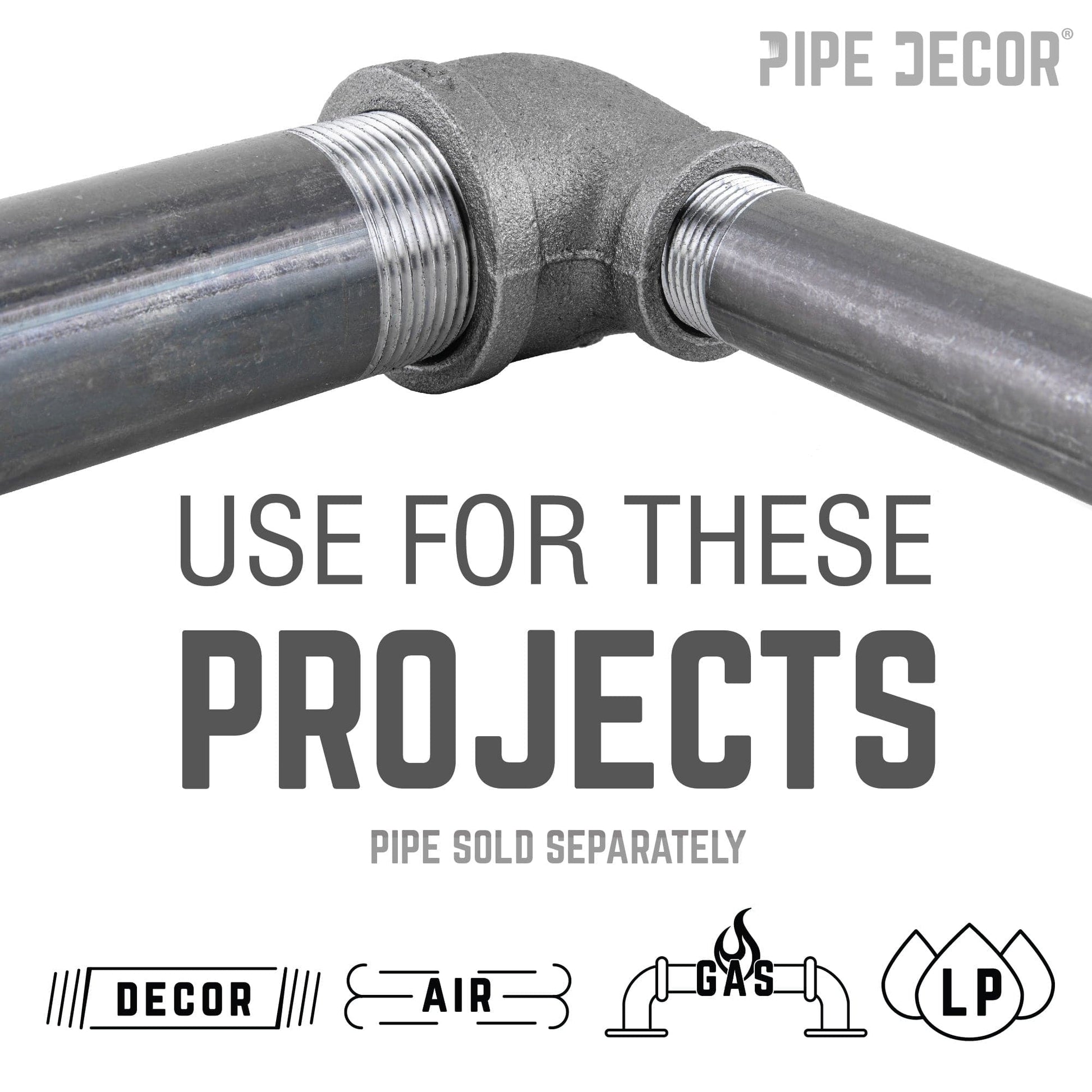 1 1/2 in. x 1 in. Black Reducing Elbow PIPE DECOR