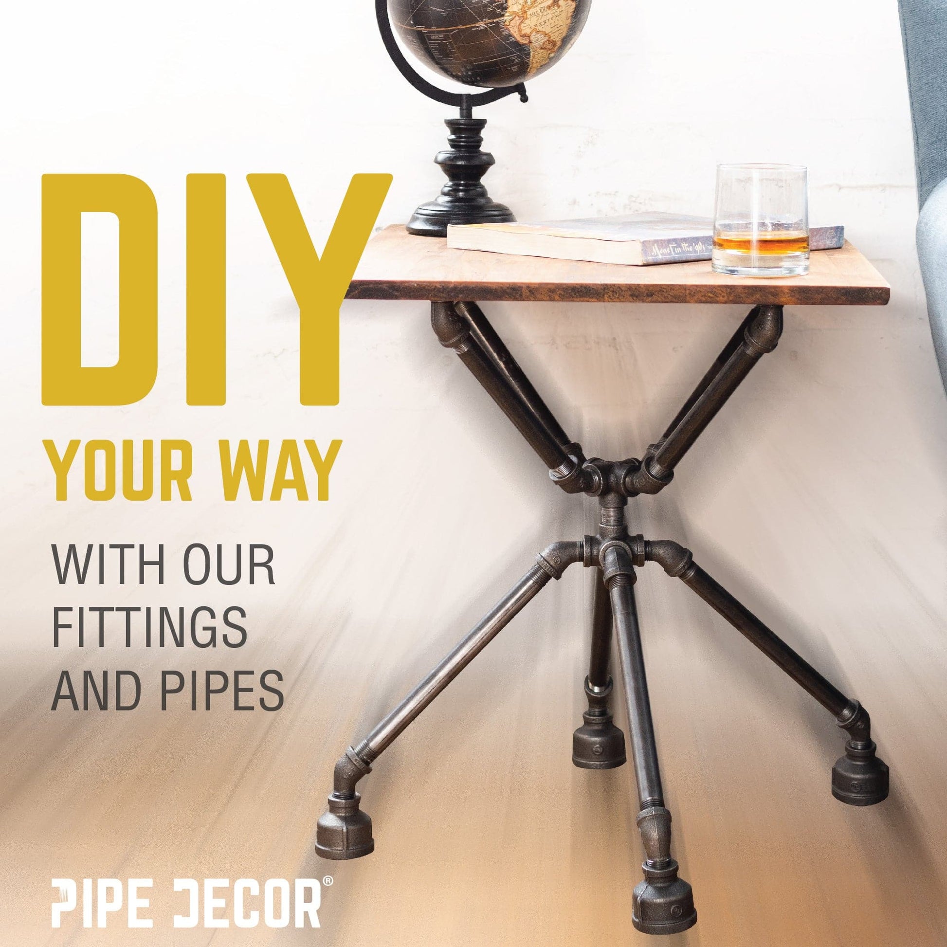 1 1/2 in. x 1 in. Black Reducing Elbow PIPE DECOR
