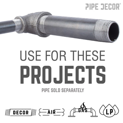 2 in. x 1 in. Black Reducing Elbow PIPE DECOR