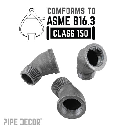 1/4 in. Black 45 Degree Street Elbow PIPE DECOR