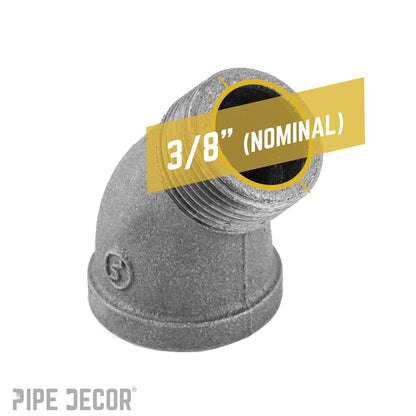 3/8 in. Black 45 Degree Street Elbow PIPE DECOR