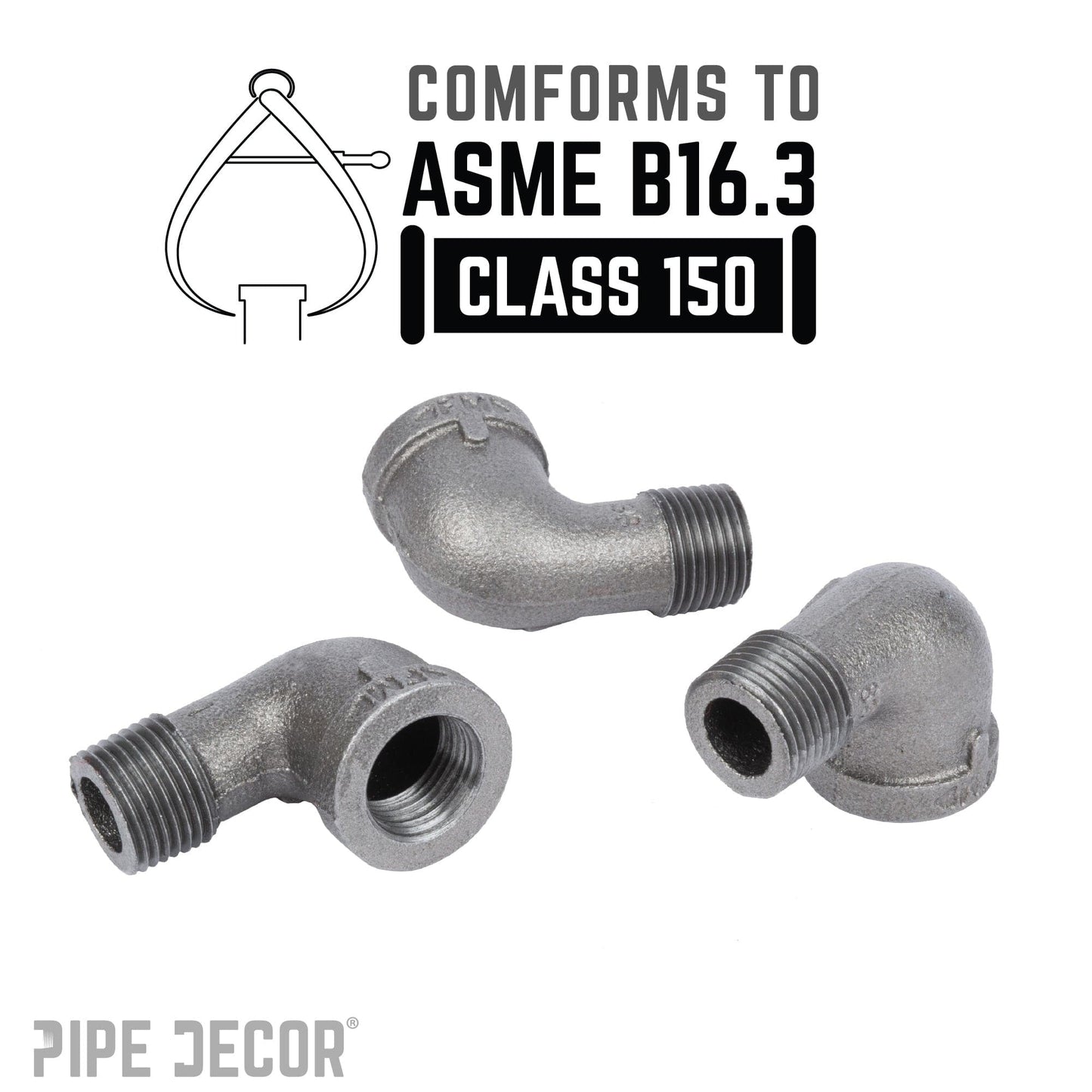 1/4 in. Black 90 Degree Street Elbow PIPE DECOR