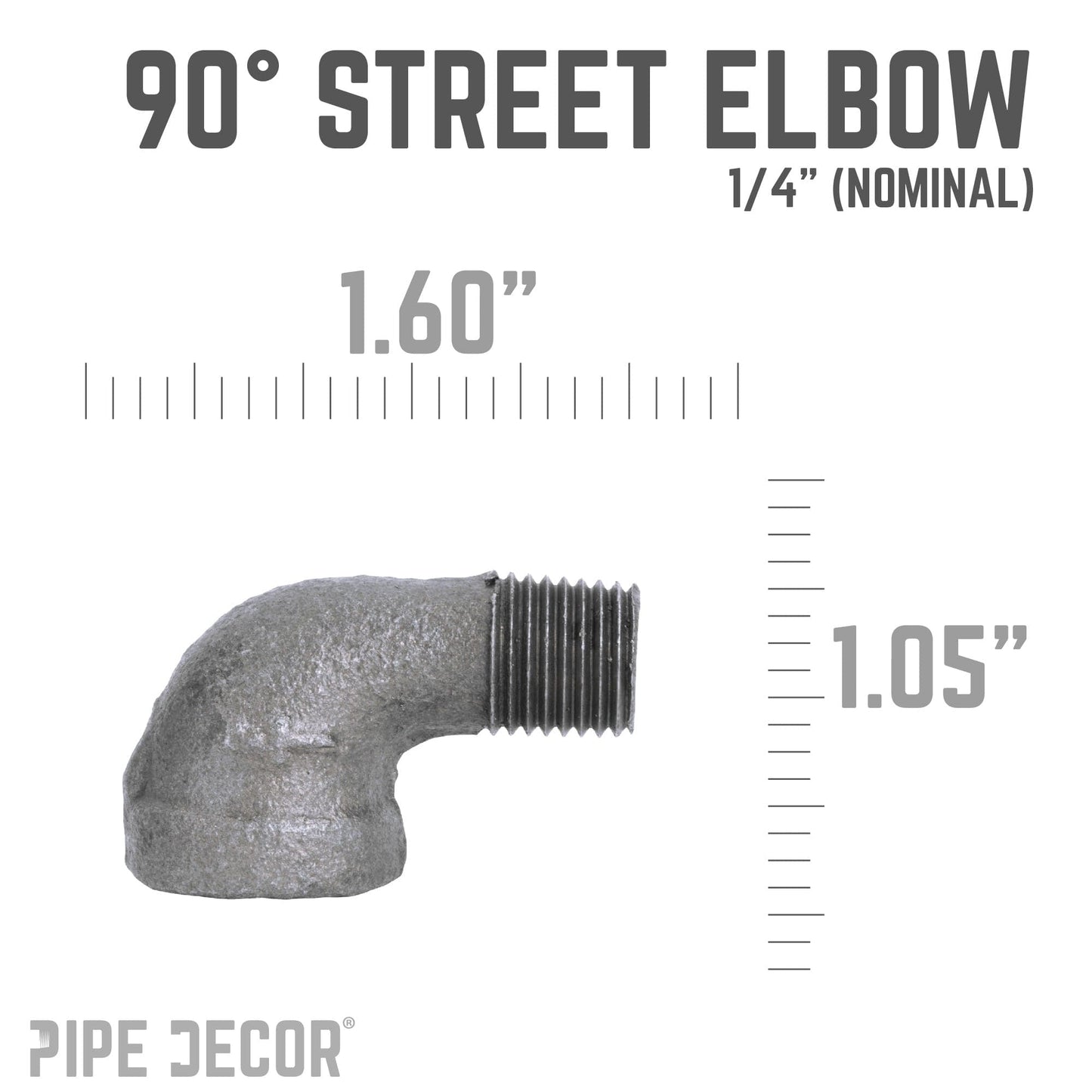 1/4 in. Black 90 Degree Street Elbow PIPE DECOR