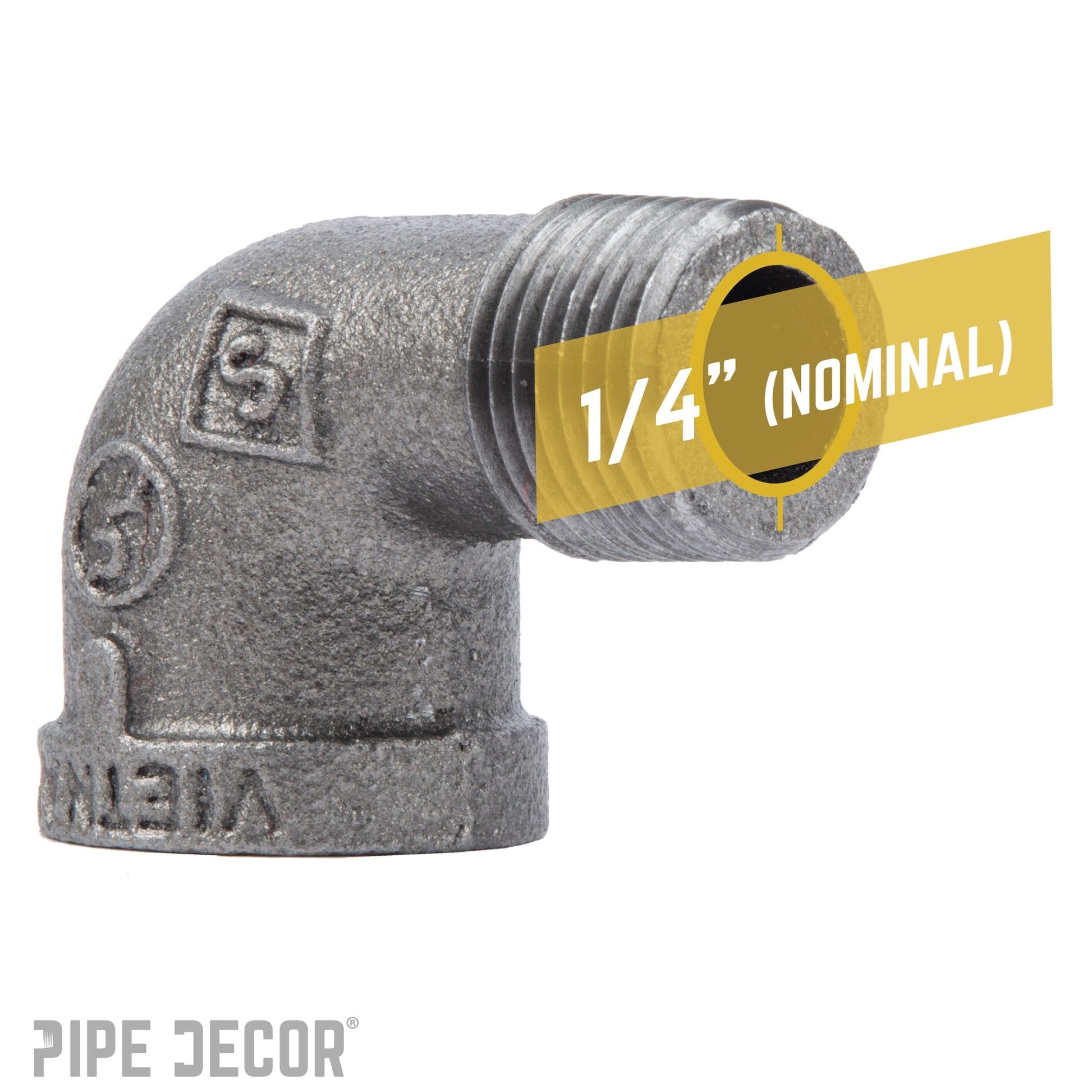 1/4 in. Black 90 Degree Street Elbow PIPE DECOR
