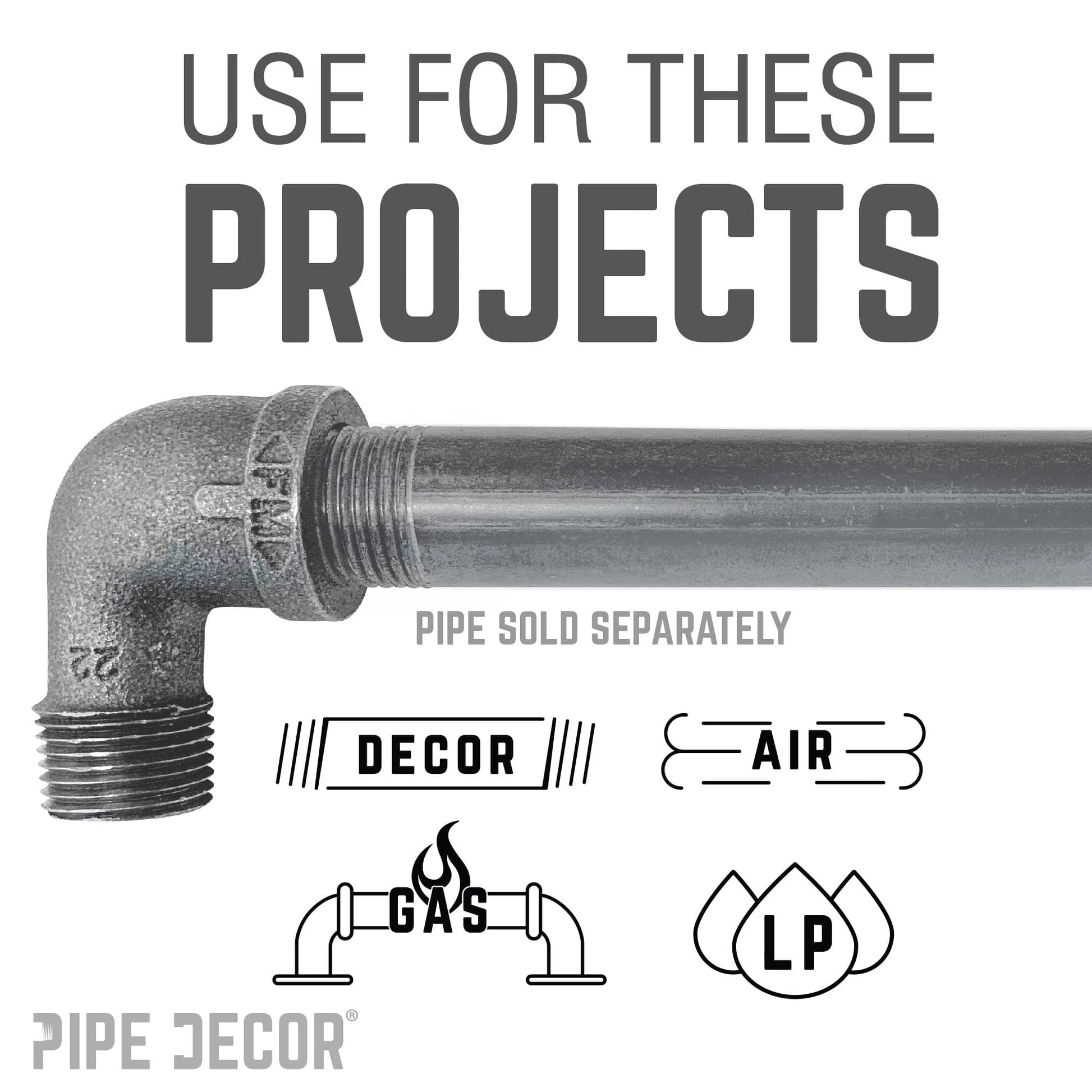 1/4 in. Black 90 Degree Street Elbow PIPE DECOR