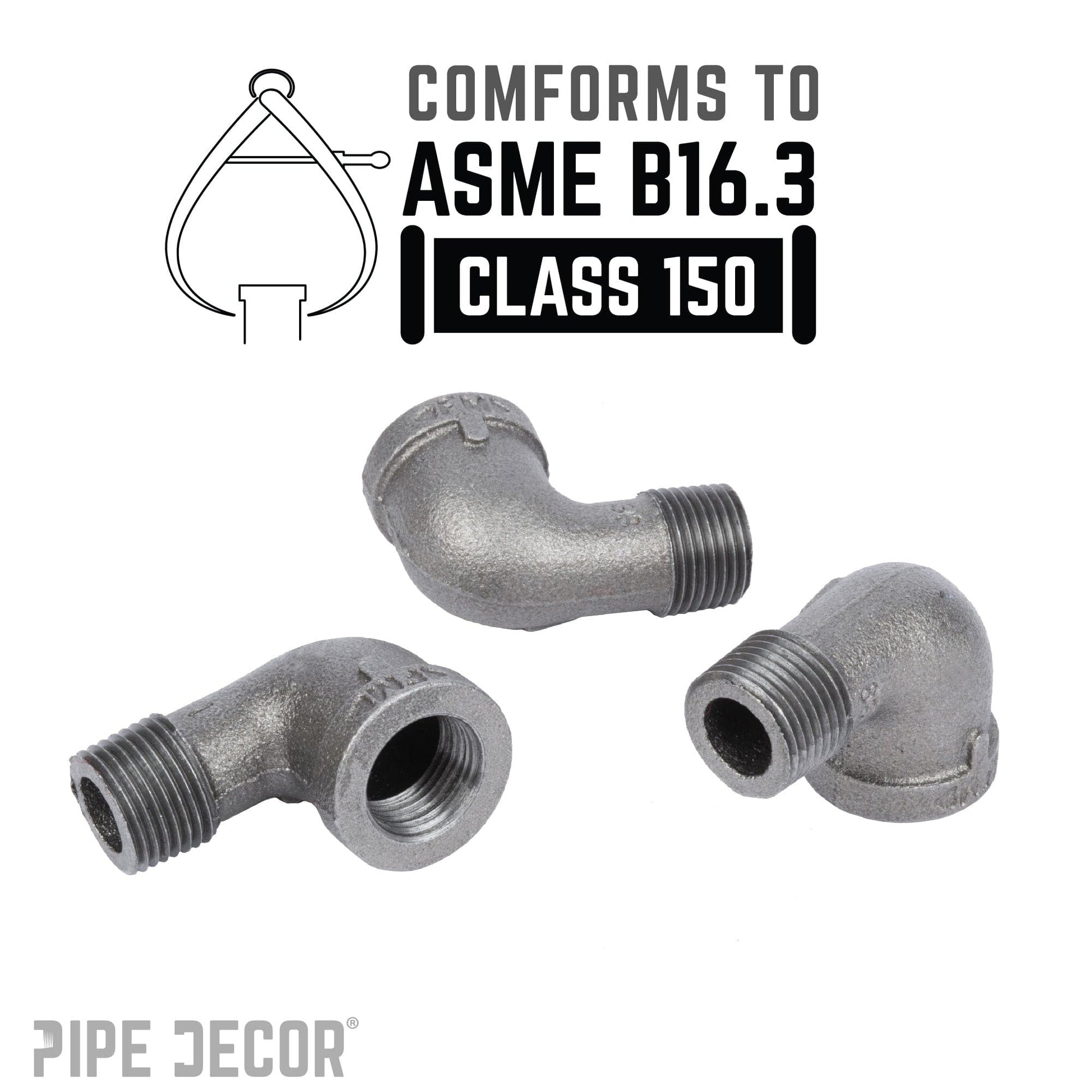 3/8 in. Black 90 Degree Street Elbow PIPE DECOR