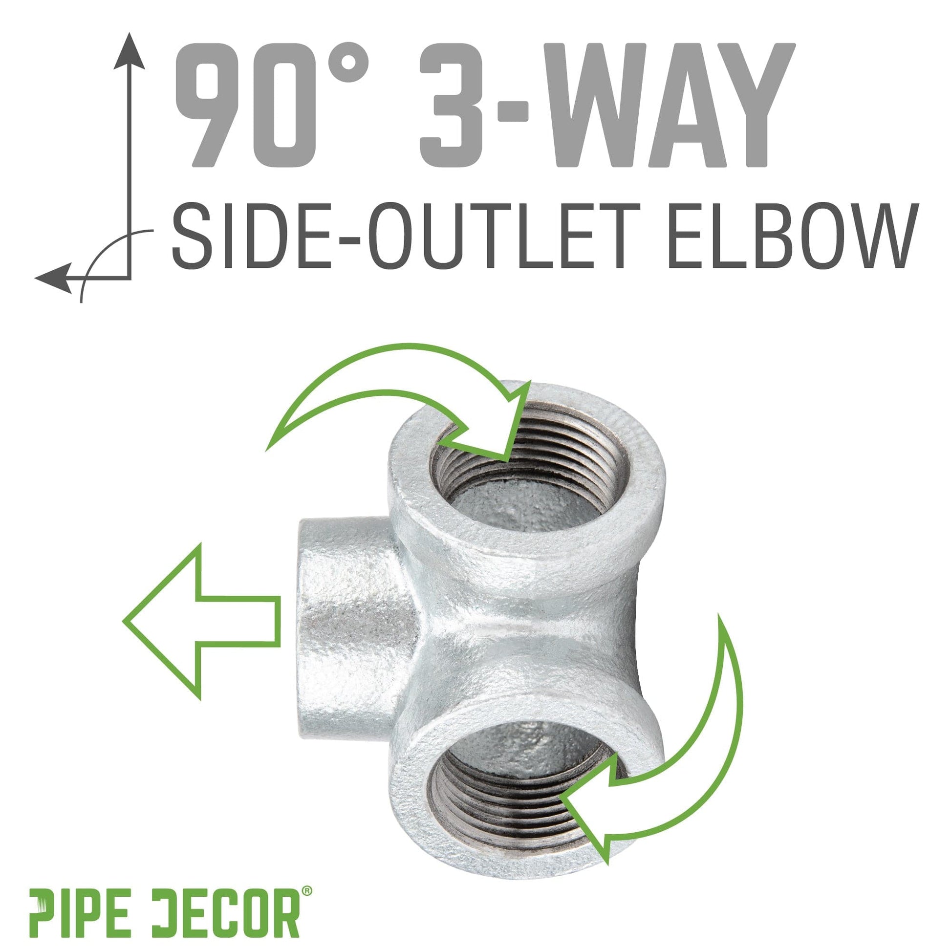 3/4 in. Galvanized Side Outlet Elbow PIPE DECOR