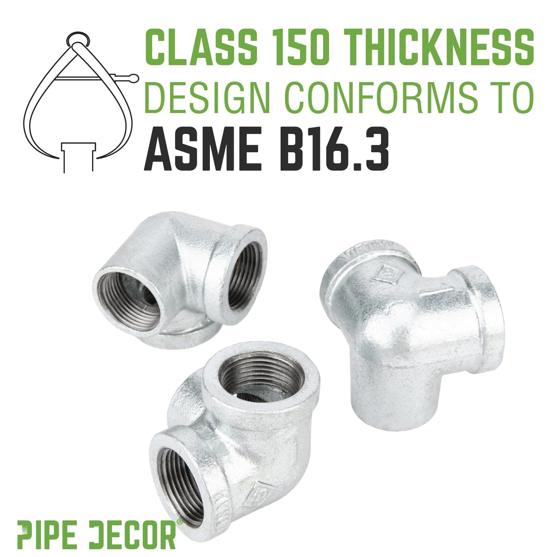 3/4 in. Galvanized Side Outlet Elbow PIPE DECOR