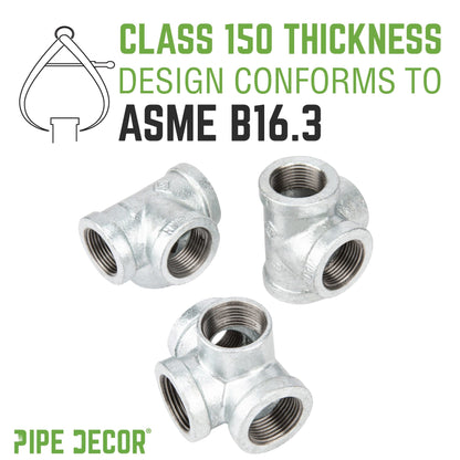 1 1/4 in. Galvanized Iron Side Outlet Tee PIPE DECOR