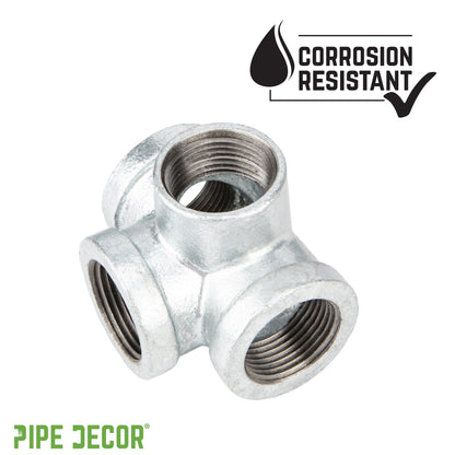 1 1/4 in. Galvanized Iron Side Outlet Tee PIPE DECOR