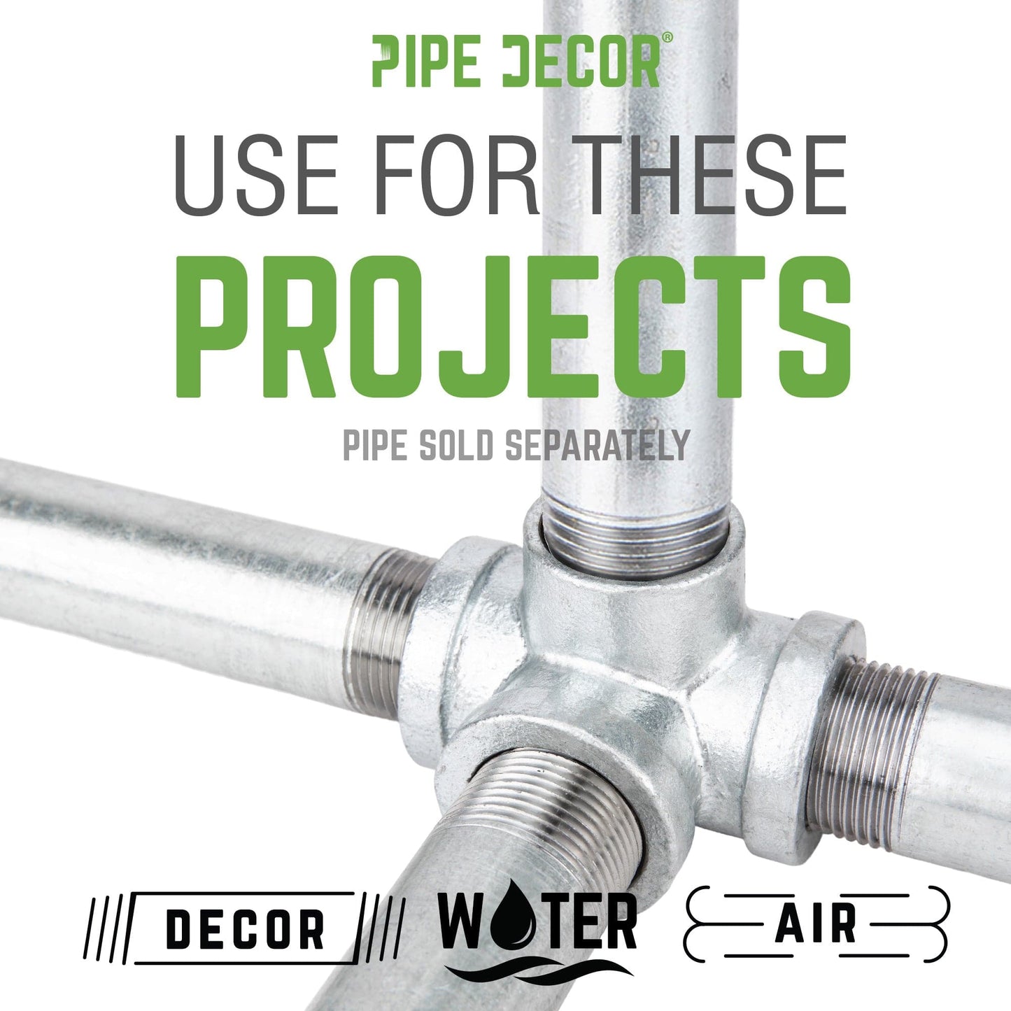 1/2 in. Galvanized Iron Side Outlet Tee PIPE DECOR