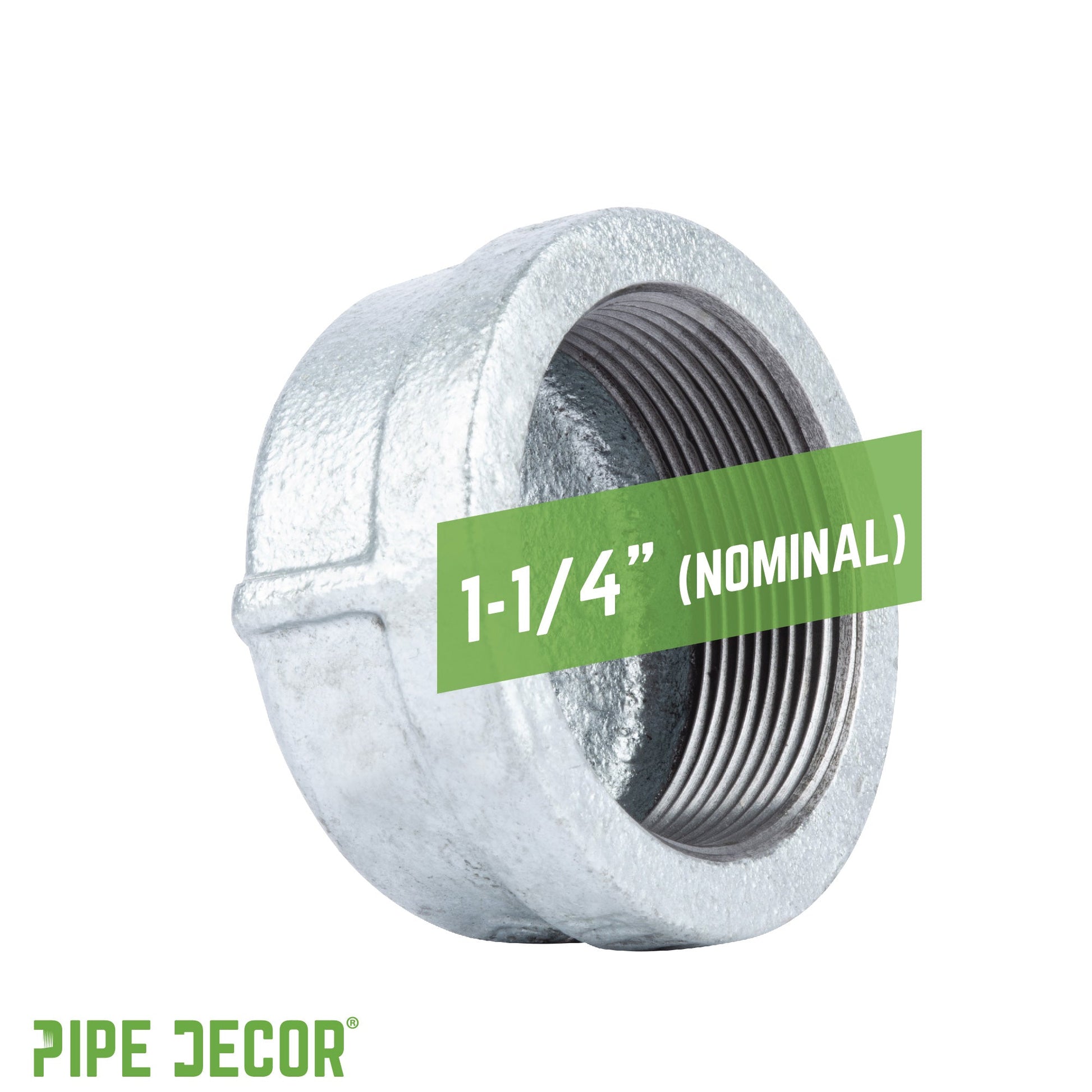 1 1/4 in. Galvanized Iron Cap PIPE DECOR