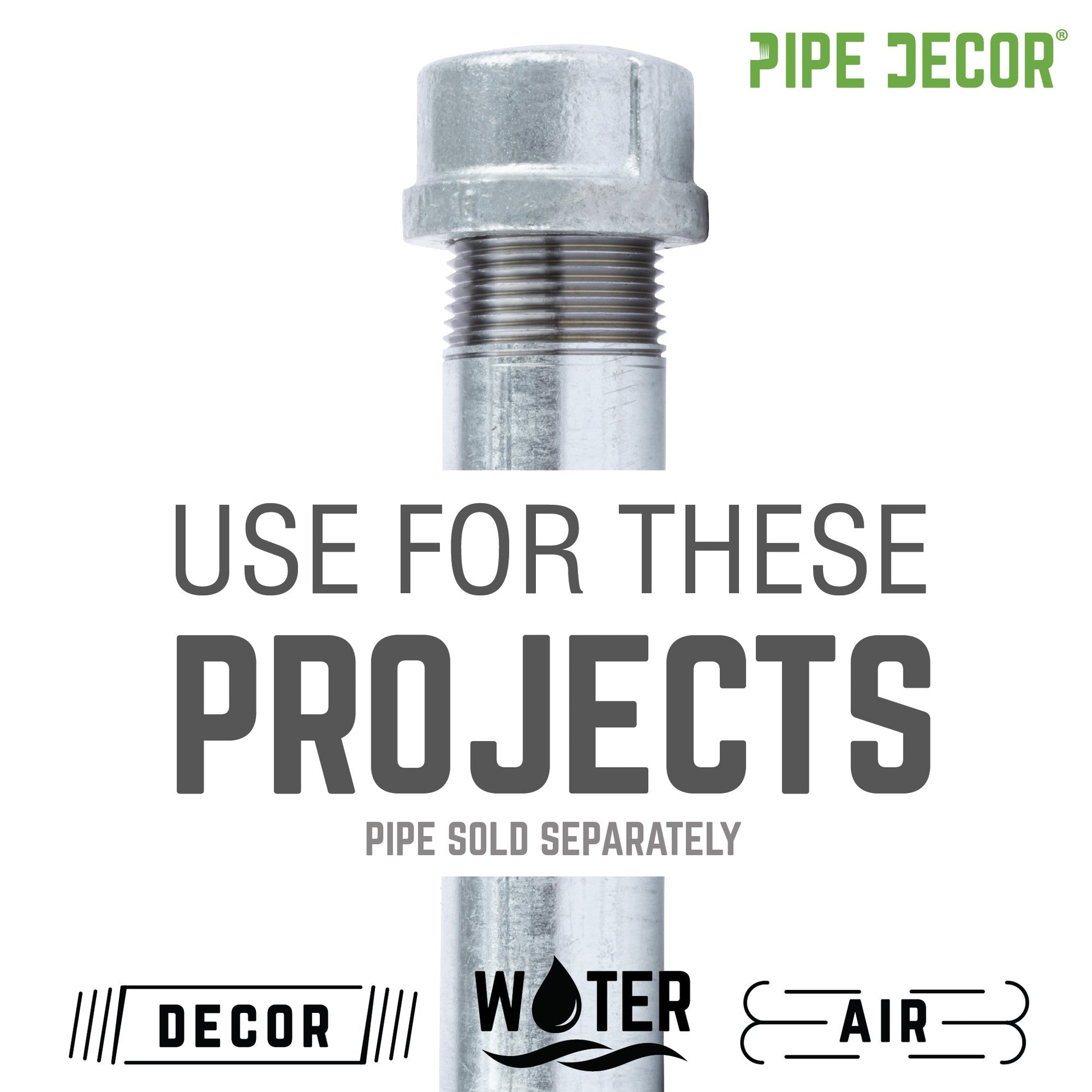 1 1/4 in. Galvanized Iron Cap PIPE DECOR