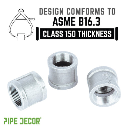 1 in. Galvanized Iron Coupling PIPE DECOR